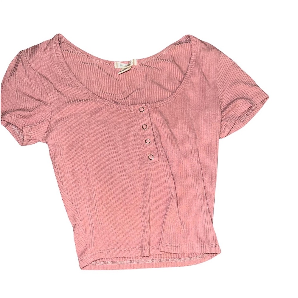 rose pink buttoned crop top, size S